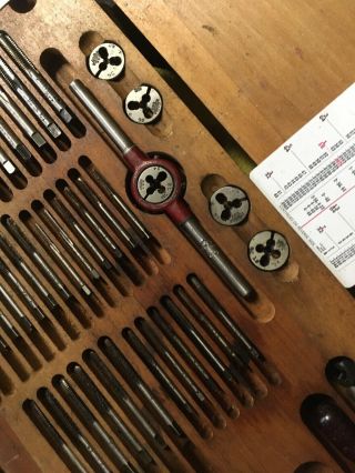 Greenfield (GTD) Tap Drill Die Set 4 - 40 To 1/4 - 20 Screw Threading Die Tap Wrench 11