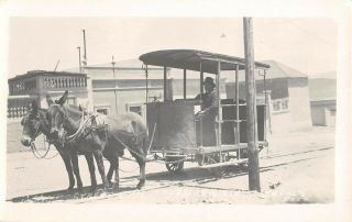 Potosi,  Bolivia,  Street Scene,  Horse Drawn Trolley,  Real Photo Pc C 1910 - 20