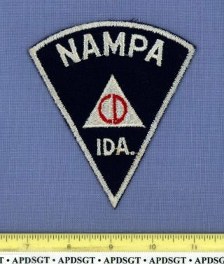 Nampa Cd Civil Defense (old Vintage) Idaho Police Patch Cheesecloth Auxiliary