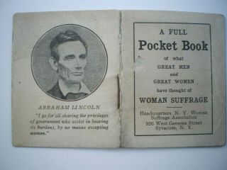 Votes For Women Suffrage Mini Booklet Susan B Anthony Lincoln Quote Roosevelt