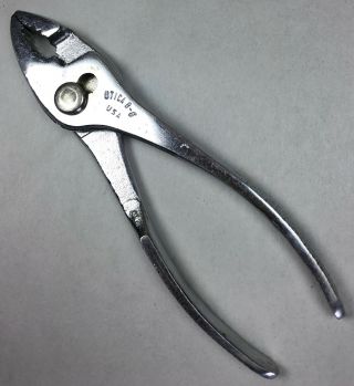 Vintage 6 - 1/2 " Utica Tools No.  8 - 6 Slip Joint Pliers Made In Usa Tool