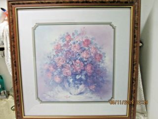 Vintage Home Interior " Roses Roses Roses " Picture Julia Crainer Size 27.  5 X 27.  5