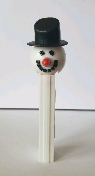 Vintage Snowman Pez Dispenser - White Stem - No Feet - Rare
