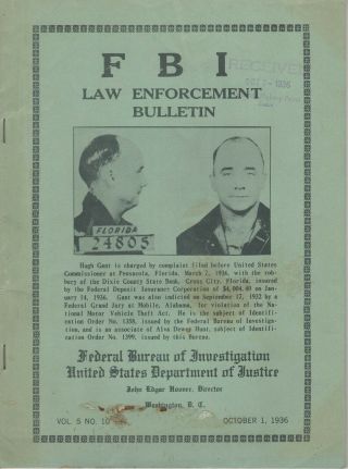 Fbi Law Enforcement Bulletin October,  1936 Vol.  5,  No.  10