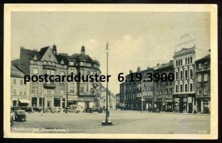 3900 - Germany Jagerndorf/ Czechia Krnov 1938 Masarykplatz.  Stores