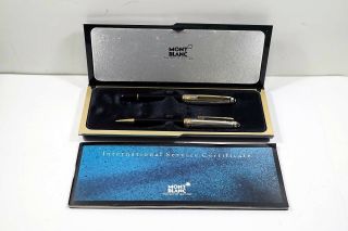 Montblanc Meisterstuck Solitaire Doue Sterling Silver Pen/pencil Set W/box B422