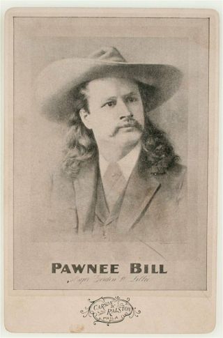 1890s Pawnee Bill Wild West Show Cabinet Card Photo Gordon " Pawnee Bill " Lillie