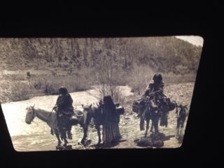 Edward Curtis " At The Ford " Apache Native American Photography 35mm Art Slide