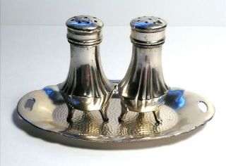 Vintage Occupied Japan Salt And Pepper Shakers With Tray