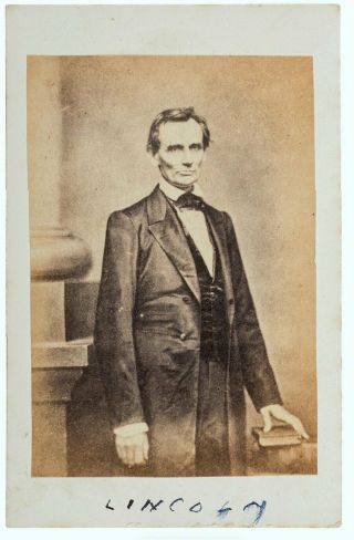 1860 Abraham Lincoln Cdv Photo - Beardless Cooper Union Portrait By Brady O - 17