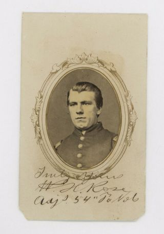 Civil War Cdv Photo Adjutant William H.  Rose,  54th Pa Vol.  Infantry Regiment