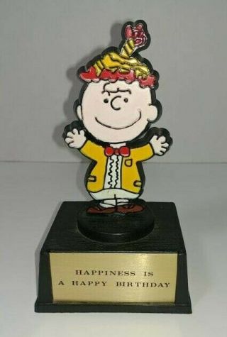 Aviva 1970 Charlie Brown Peanuts Happiness Is A Happy Birthday Statue Figure