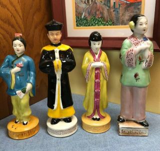Four Vintage Moriyama 7.  5 & 8.  5 " Made In Occupied Japan Oriental Figurines