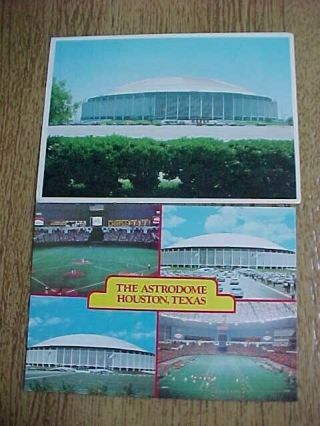 2 Vintage Astrodome Houston Texas Postcards