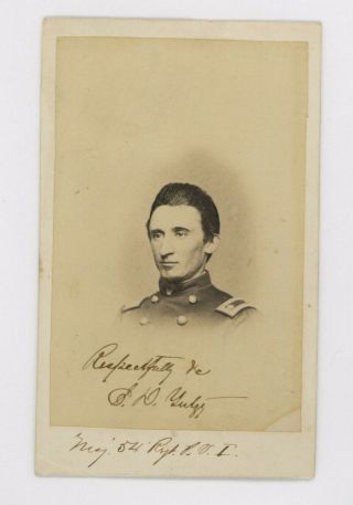 Civil War Cdv Photo Major Enoch D.  Yutzy,  54th Pa Volunteer Infantry Regiment