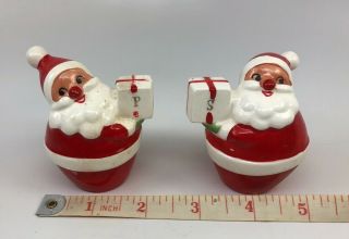 Vintage Hh Holt Howard Santa Clause Salt/pepper Shaker Set Holding Gift Box S&p