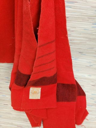 Vintage Hudson Bay 4 Point Wool Blanket - Red & Black Striped Blanket