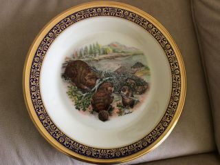 Lenox Boehm Woodland Wildlife Plate 24K Gold Trim - Complete 10 plate set 8