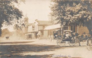 F68/ Liverpool Medina County Ohio Rppc Postcard 1907 Main St Stores 2