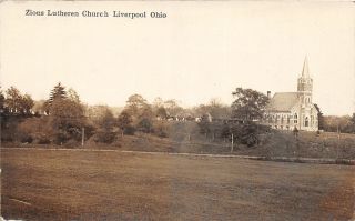 F68/ Liverpool Medina County Ohio Rppc Postcard C1910 Zions Lutheran Church