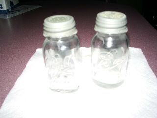 Miniature Ball Jar Salt & Peppers Shakers With Zinc Lids