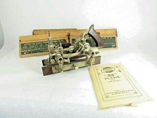 Stanley 55 Combination Plow Plane Sweet Heart 4 Boxes Cutters Inv T5843