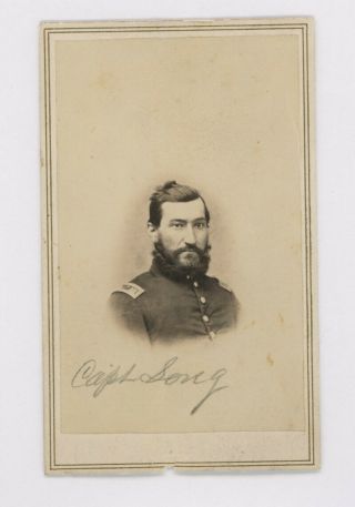 Civil War Cdv Photo Captain Song Or Long,  54th Pa Volunteer Infantry Regiment