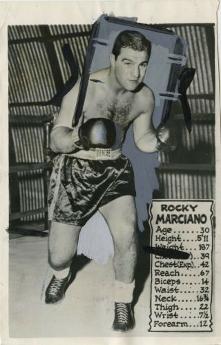 Rocky Marciano,  Boxing - Pre Fight Ezzar Charles Ca 1954 Press Photo
