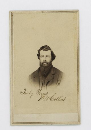 Civil War Cdv Photo,  Signed M.  S.  Collins,  54th Pa Volunteer Infantry Regiment
