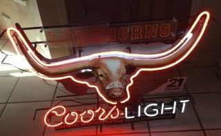 Coors Texas Longhorn Bevo Neon Light
