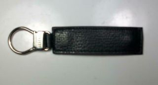 Versace Silver Plated Black Leather Key Holder