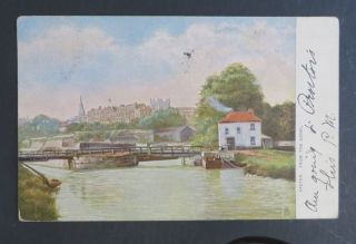 Vintage Postcard Series Tuck Oilette The View Exeter From The Canal