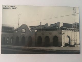 Berkeley California Sp Rr Station Railroad Depot B&w Real Photo Postcard Rppc
