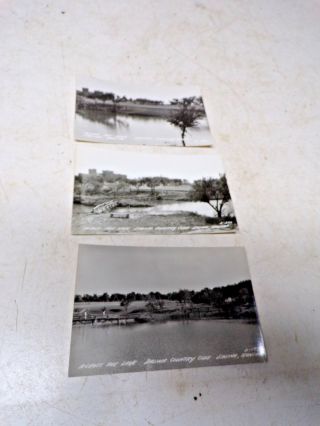 3 Old Real Photo Salina Kansas Postcards Country Club Scenes