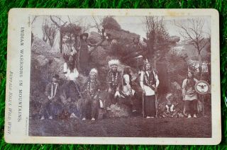 Cdv Usa Native American Indian Warriors In Mountains Buffalo Bill Cabinet Photo