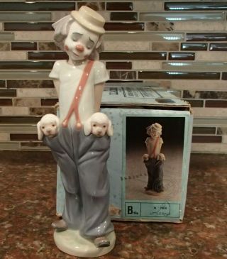 Lladro 7600 " Little Pals " Clown W Puppies In Pockets Society Piece - Mib,  Rv$1900