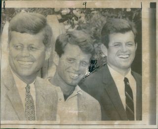 1968 Press Photo Politics Three Kennedy Brothers Robert Joseph Political 8x10