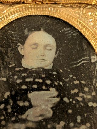 1800s Antique Daguerreotype Tintype Young Girl - Stunning Post Mortem