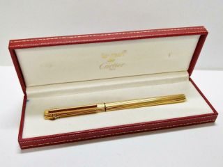 Authentic Cartier Fountain Pen Gold Tone Color Pen145