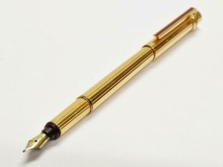 Authentic Cartier Fountain Pen Gold Tone Color PEN145 5