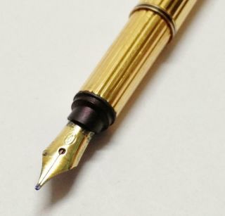 Authentic Cartier Fountain Pen Gold Tone Color PEN145 6