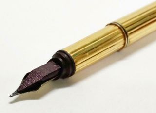 Authentic Cartier Fountain Pen Gold Tone Color PEN145 8
