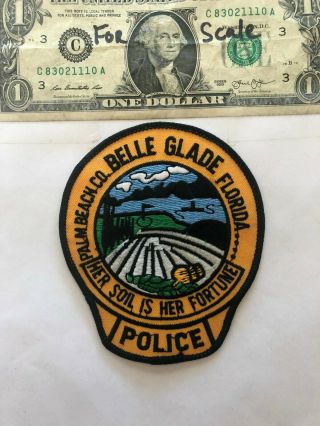 Belle Glade Florida Police Patch Un - Sewn In Shape