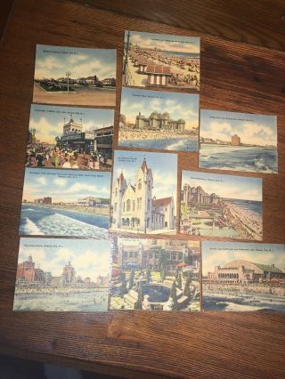12 Vintage Atlantic City Nj Souvenir Miniature Post Card Like Pictures 3.  5x 2.  75