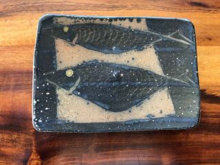 Ceramic Plate With Two Fish By World Renown Potter Michael Simon