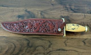 Randall Made Knives 12 - 11 Smithsonian Bowie Knife Sheath George Lawrence Floral 8