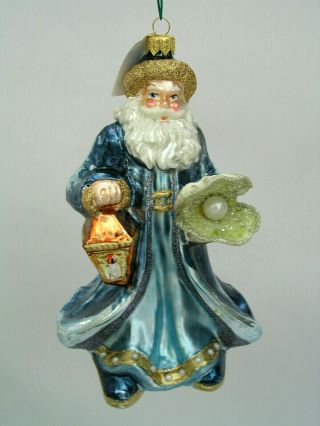 Private Listing For Brbedl - Ornament Santa W/ Lantern Clamshell & Pearls
