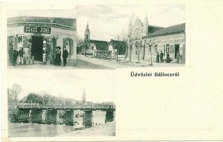 Romania/banat 1900s Judaica Balint/bálincz Multiple View With Synagogue,  V.  Rare