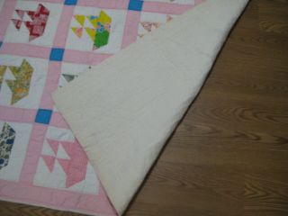 Vintage Handmade Hand Stitched Quilt 81” X 60” Sailboats Pattern,  Pastels,  Full? 4