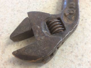 Antique Small Crescent Wrench Old Tool Monkey Adjustable Vintage B & C Co. 2